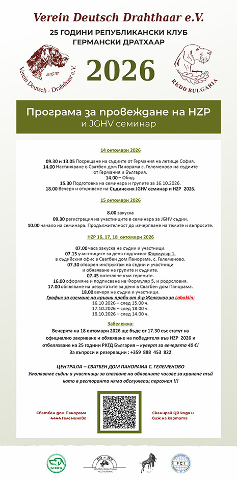 Програма за провеждане на HZP 2026, Пазарджик - България